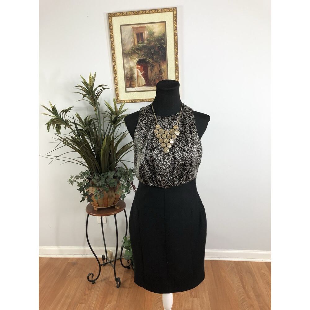 Zara Woman Dress SM Sheath Sleeveless Animal Print Mob Wife